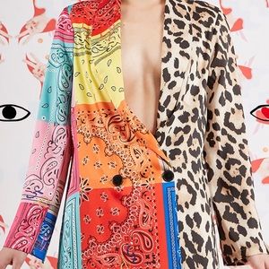 NWOT 5 Progress Mixed Print Unstructured Blazer Lg